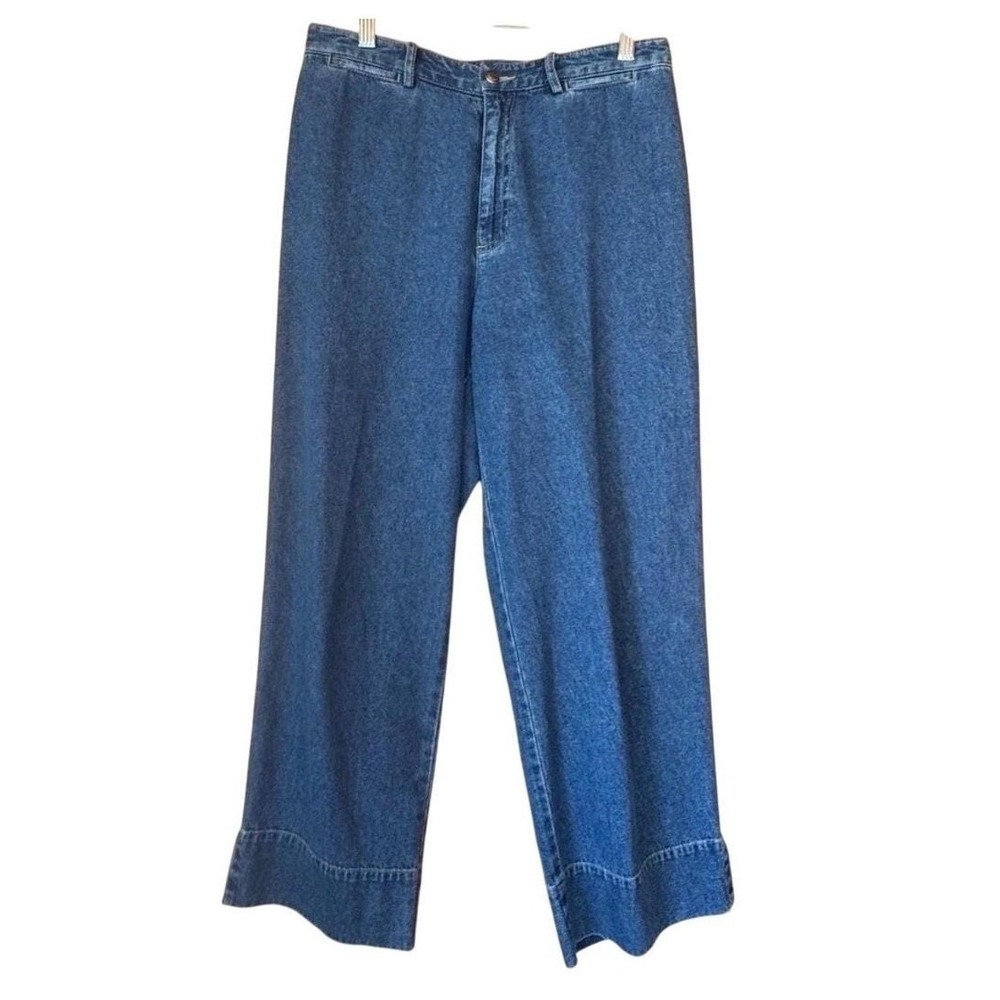 VTG 90s Crazy Horse Capris Wide-Leg Blue Denim Crop 29" Waist Liz Claiborne